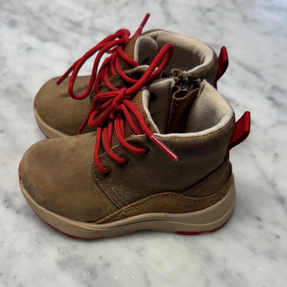 Brown Ugg Boots with Red Accents - Picture 5 of 13